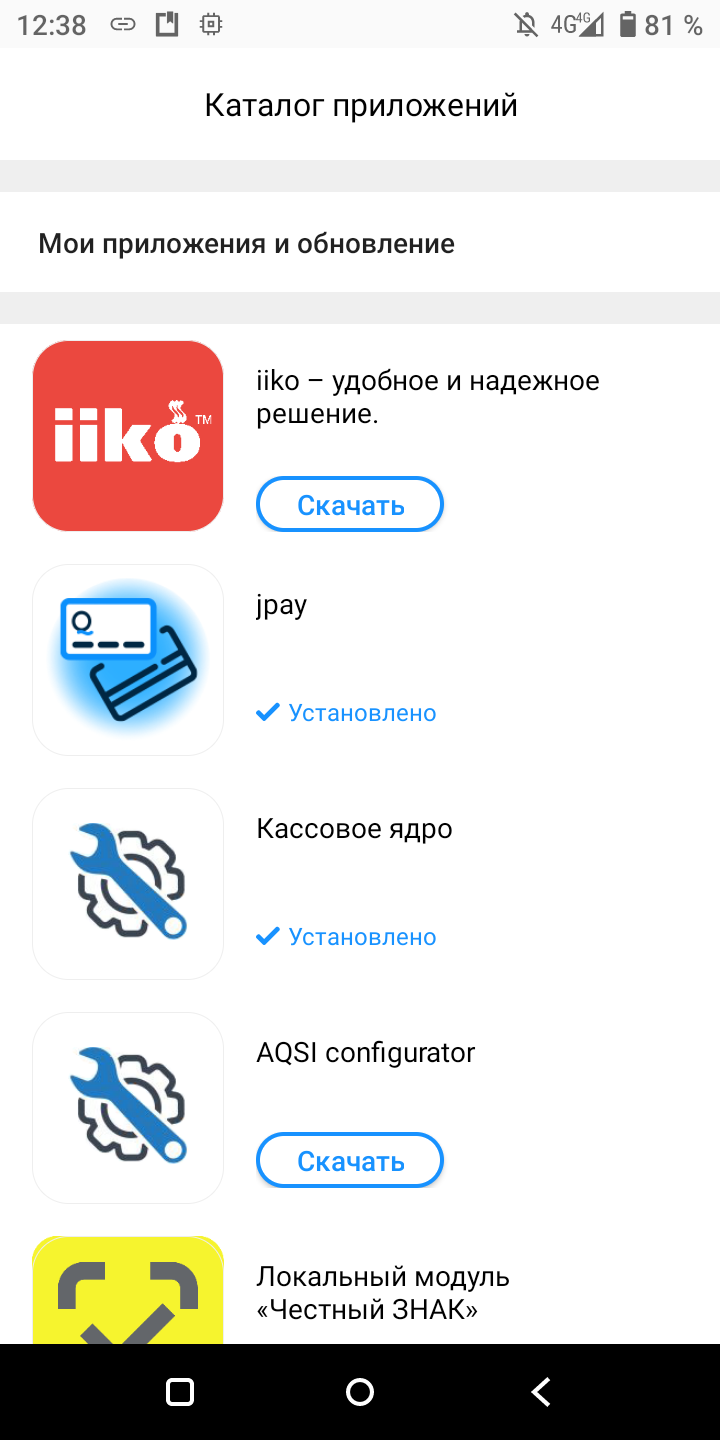 Установка iiko